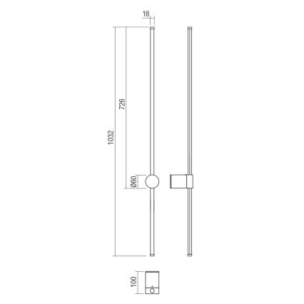 Redo 01-3125 - LED Nástěnné svítidlo TABOO LED/11W/230V černá