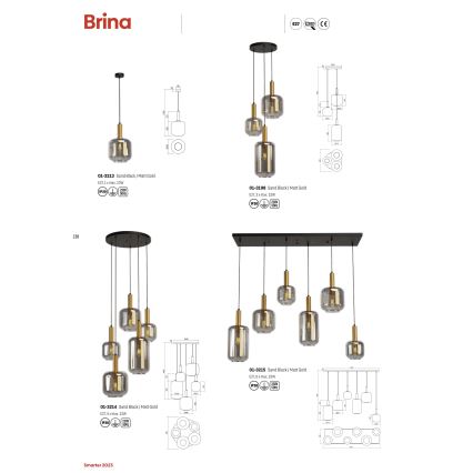 Redo 01-3213 - Lustr na lanku BRINA 1xE27/23W/230V