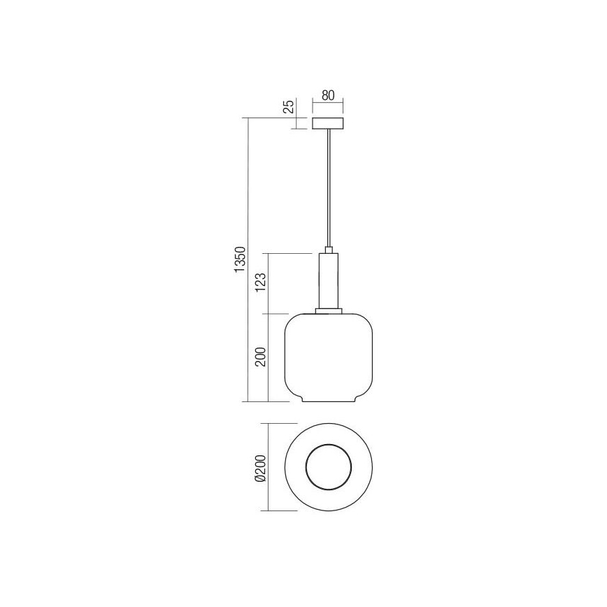 Redo 01-3213 - Lustr na lanku BRINA 1xE27/23W/230V