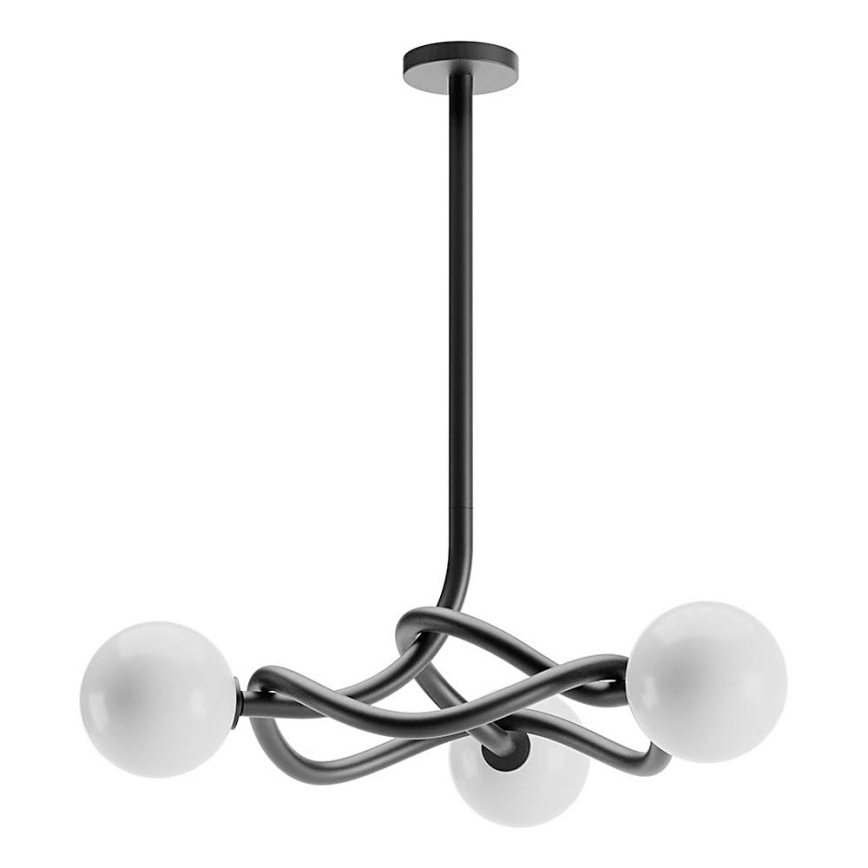 Redo 01-3257 - Lustr na tyči CONFUSIO 3xE14/28W/230V pr. 76 cm černá