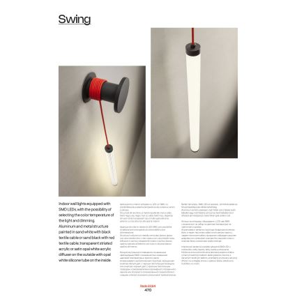 Redo 01-3303 - LED Stmívatelná nástěnná lampa SWING LED/16W/230V 3000/4000K CRI 90 bílá