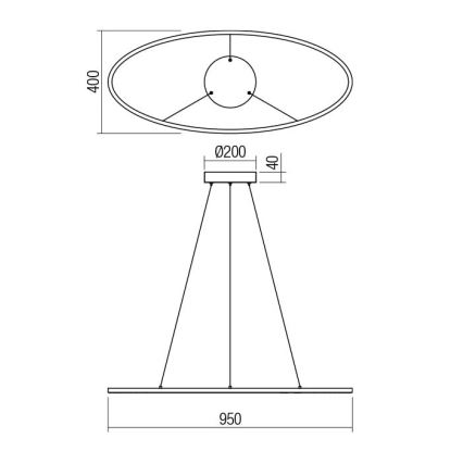 Redo 01-3337 - LED Stmívatelný lustr na lanku LEO LED/48W/230V 3000/4000K CRI 90 bílá