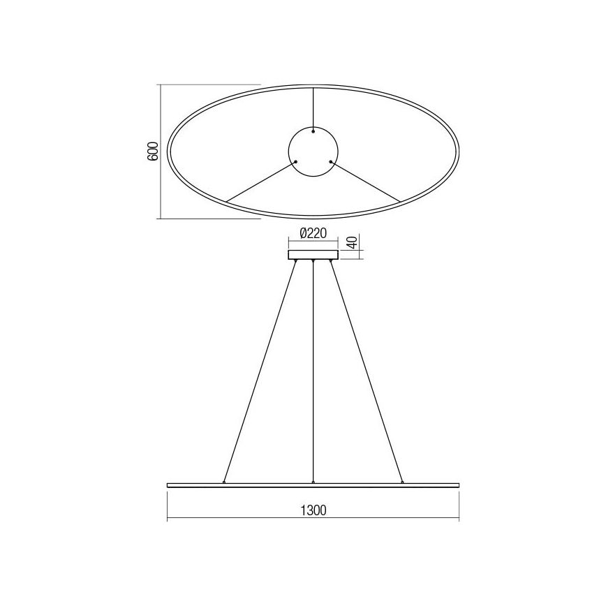 Redo 01-3340 - LED Stmívatelný lustr na lanku LEO LED/67W/230V 3000/4000K CRI 90 bílá