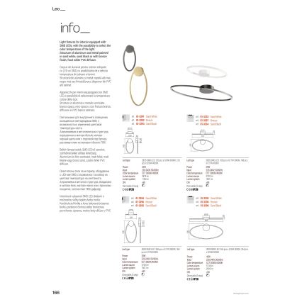 Redo 01-3343 - LED Stmívatelný lustr na lanku LEO LED/115W/230V 3000/4000K CRI 90 černá