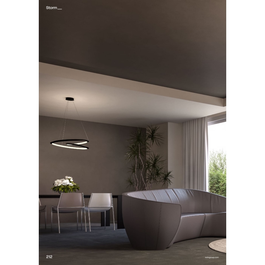 Redo 01-3378 - LED Stmívatelný lustr na lanku STORM LED/60W/230V 3000/4000/6000K CRI 90 pr. 80 cm černá