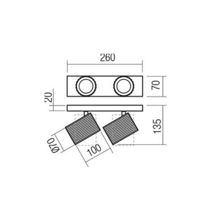 Redo 01-3402 - Bodové svítidlo DELPHI 2xGU10/7W/230V zlatá
