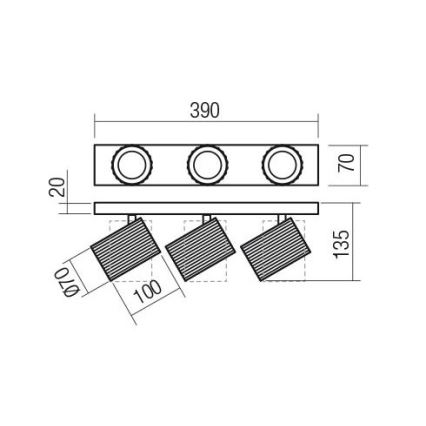 Redo 01-3405 - Bodové svítidlo DELPHI 3xGU10/7W/230V zlatá