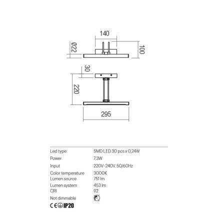 Redo 01-3468 - LED Obrazové svítidlo IKON LED/7,3W/230V 29,5 cm CRI 92 bílá