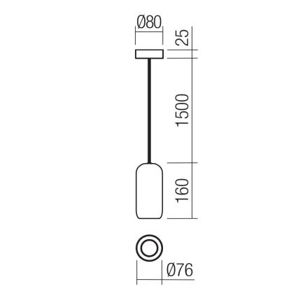 Redo 01-3475 - Lustr na lanku BOOM 1xGU10/10W/230V pr. 7,6 cm zelená