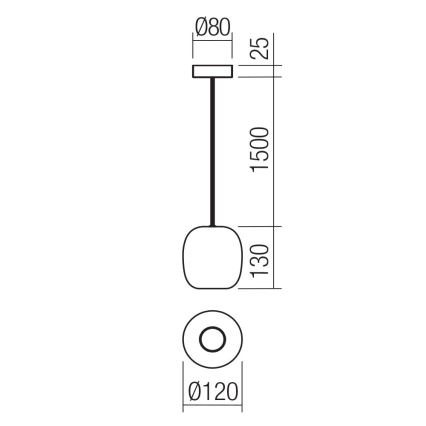 Redo 01-3477 - Lustr na lanku BOOM 1xGU10/10W/230V pr. 12 cm černá