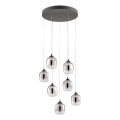 Redo 01-3489 - LED Stmívatelný lustr na lanku KHADI 7xLED/5W/230V CRI 90 pr. 52 cm černá/kouřová