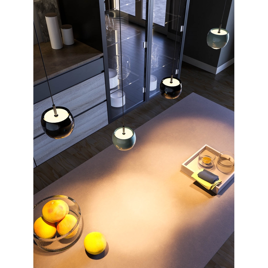 Redo 01-3549 - LED Lustr na lanku AVES LED/12W/230V pr. 9,6 cm CRI 90 šedá