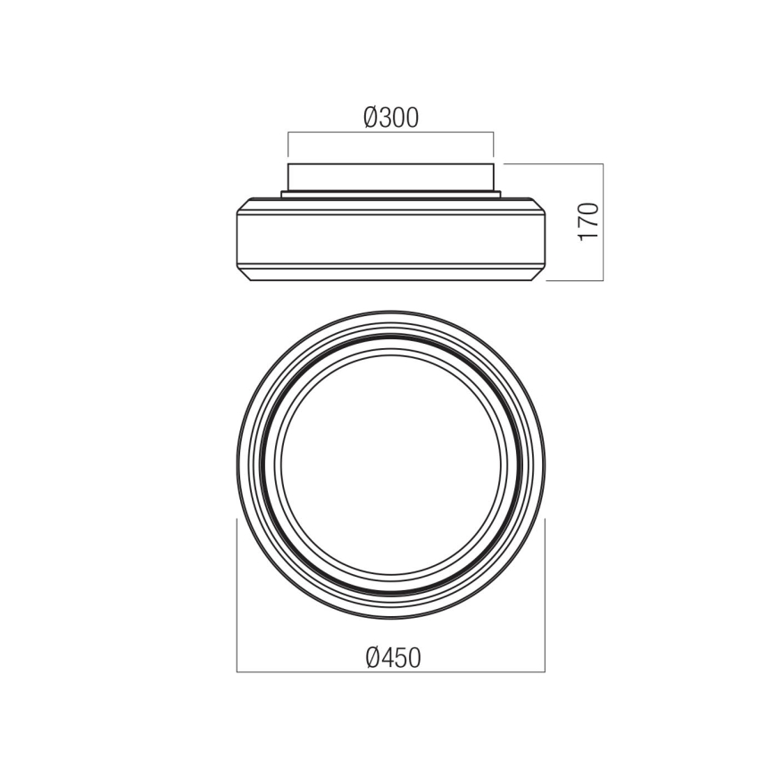 Redo 01-3590 - LED Stropní svítidlo SOLERA LED/36W/230V pr. 45 cm CRI 93 3000/4000K šedá
