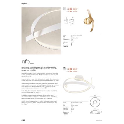 Redo 01-3617 - LED Stmívatelný lustr na lanku IMPULS LED/38W/230V černá