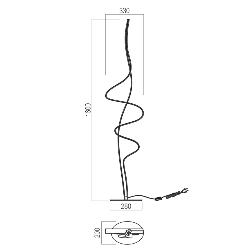 Redo 01-3625 - LED Stmívatelná stojací lampa IMPULS LED/36W/230V zlatá