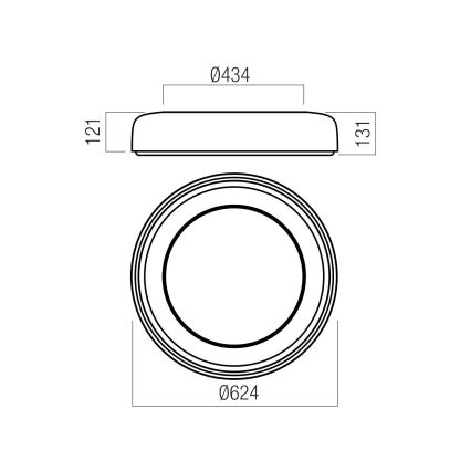 Redo 01-3723 - LED Stropní svítidlo DIP LED/40W/230V 2700/3000/4000/5000/6500K CRI 90 pr. 62,4 cm béžová