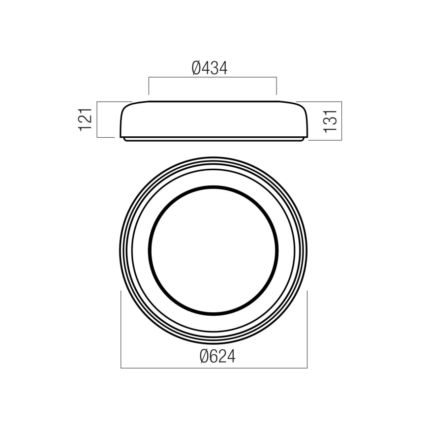 Redo 01-3724 - LED Stropní svítidlo DIP LED/40W/230V 2700/3000/4000/5000/6500K CRI 90 pr. 62,4 cm černá