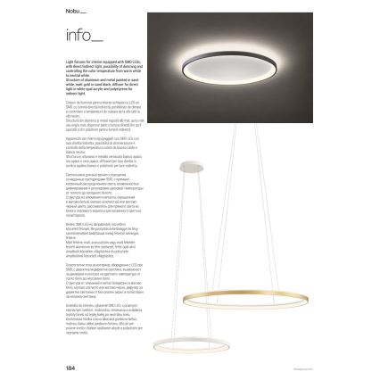 Redo 01-3806 - LED Stmívatelné stropní svítidlo NOBU LED/60W/230V 3000/4000K CRI 90 bílá