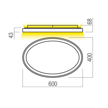 Redo 01-3806 - LED Stmívatelné stropní svítidlo NOBU LED/60W/230V 3000/4000K CRI 90 bílá