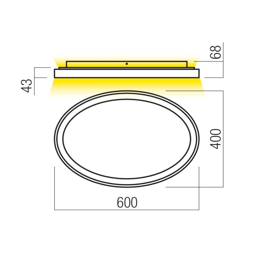 Redo 01-3806 - LED Stmívatelné stropní svítidlo NOBU LED/60W/230V 3000/4000K CRI 90 bílá