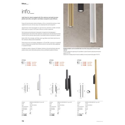 Redo 01-3856 - LED Lustr na lanku NIKOS LED/8W/230V 3000K CRI 90 pr. 6 cm bílá