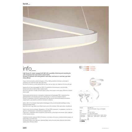 Redo 01-4283 - LED Stmívatelná stojací lampa SCROLL LED/30W/230V 3000K/4000K/6000K CRI 90 černá