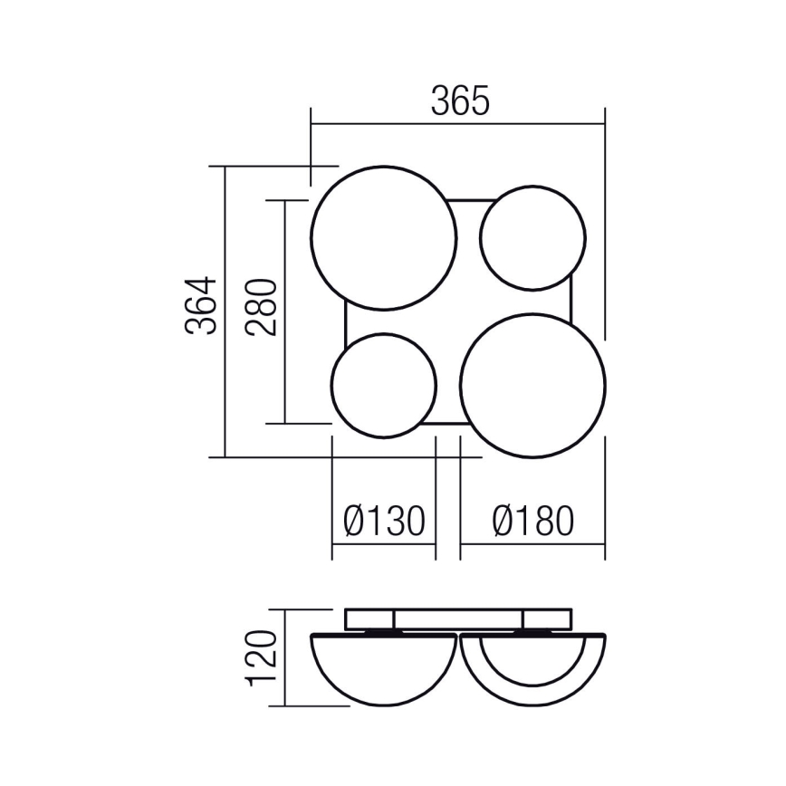 Redo 01-4332 - LED Stropní svítidlo LUMIEN 4xLED/26W/230V 2700/3000K CRI 90 bílá/zlatá