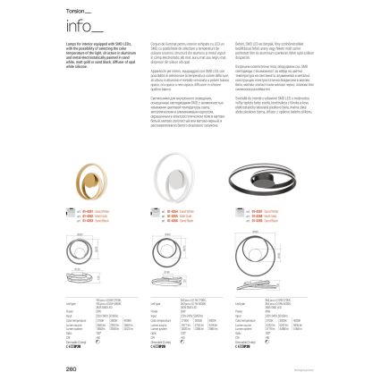 Redo 01-4354 - LED Stmívatelné nástěnné svítidlo TORSION LED/30W/230V 2700/3000/4000K CRI 90 bílá