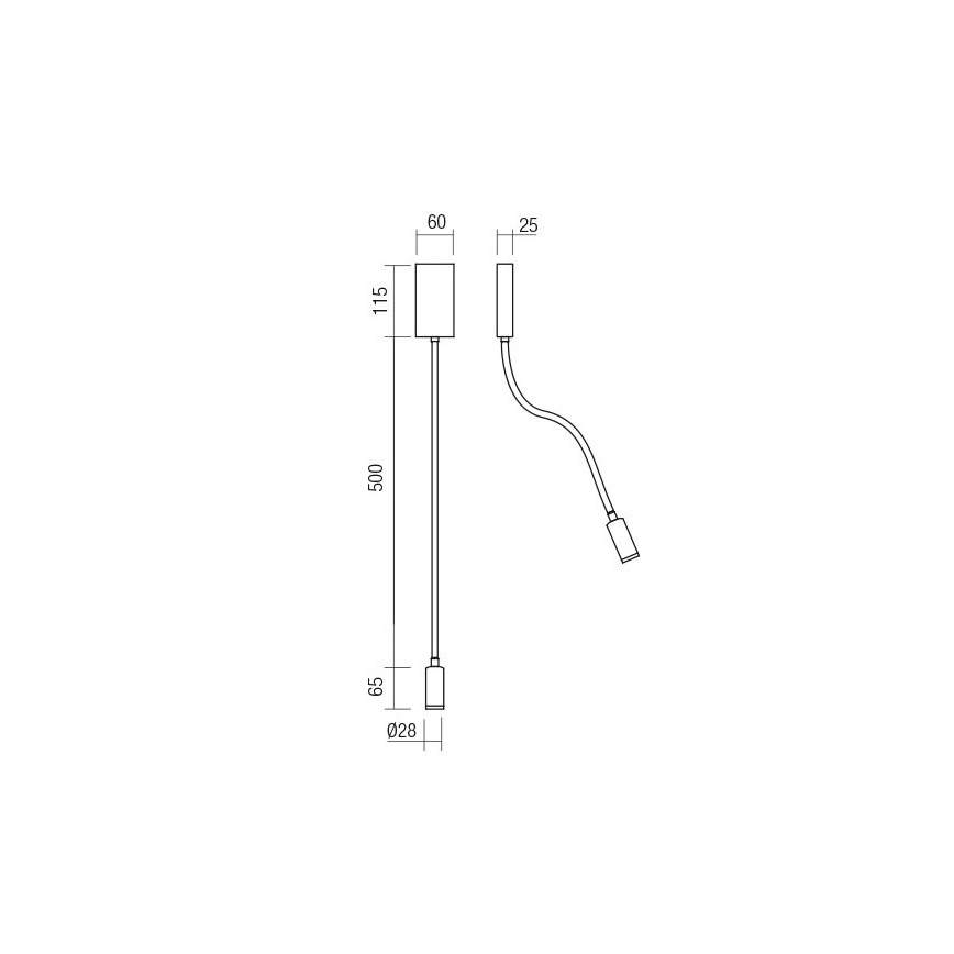 Redo 01-4475 - LED Flexibilní lampička WALLIE LED/3W/230V USB CRI 90 bronzová