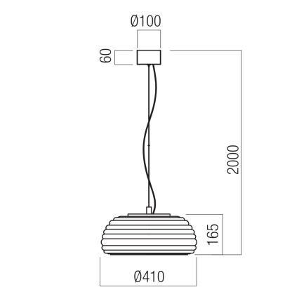 Redo 01-4542 - LED Stmívatelný lustr na lanku ONDULA LED/16W/230V 2700K/3000K CRI 90 pr. 41 cm béžová/kouřová