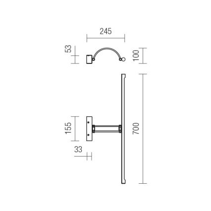 Redo 01-458 - LED Obrazové svítidlo IKON LED/18W/230V 70 cm lesklý chrom