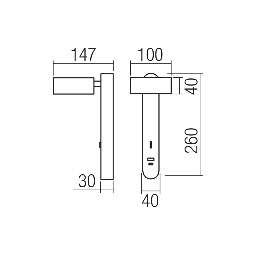 Redo 01-4642 - LED Nástěnné svítidlo SADES LED/6W/230V CRI 90 USB bronzová