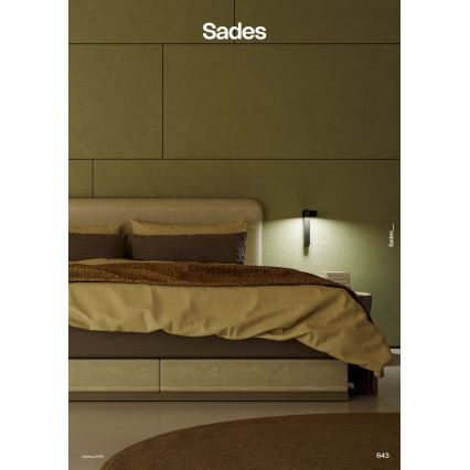 Redo 01-4643 - LED Nástěnné svítidlo SADES LED/6W/230V CRI 90 USB černá