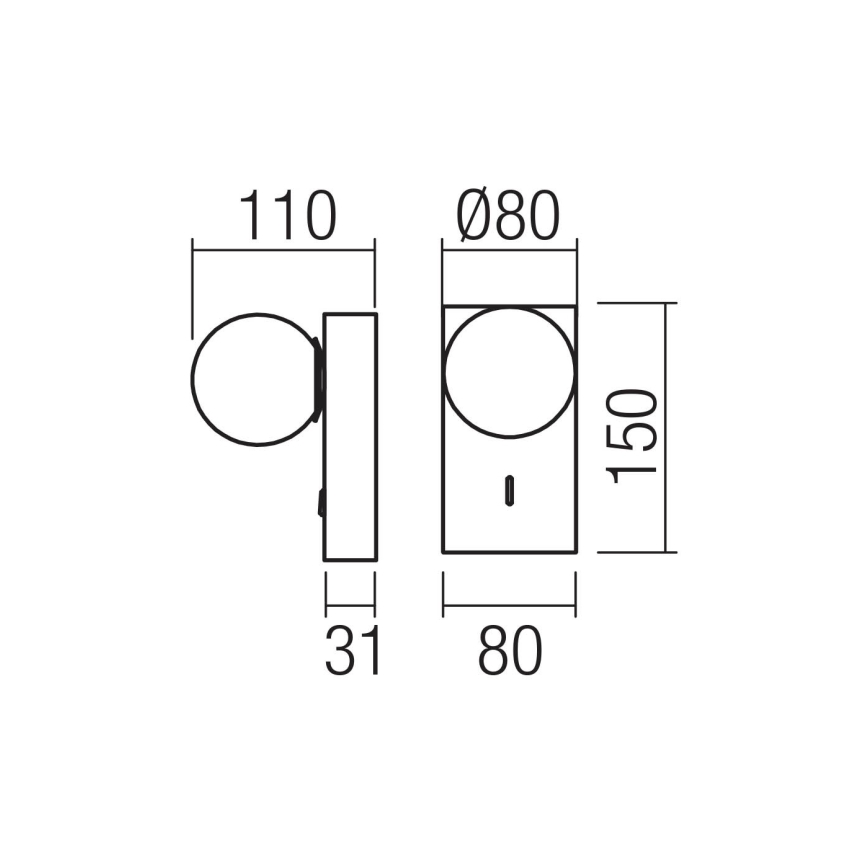 Redo 01-4656 - LED Nástěnné svítidlo NORMA LED/5W/230V CRI 90 USB bílá