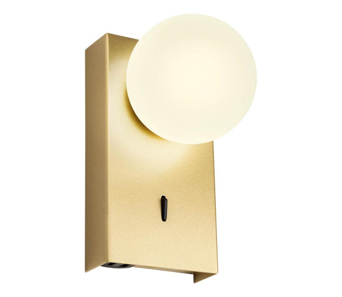 Redo 01-4657 - LED Nástěnné svítidlo NORMA LED/5W/230V CRI 90 USB zlatá 01-4657 Bílá,Zlatá