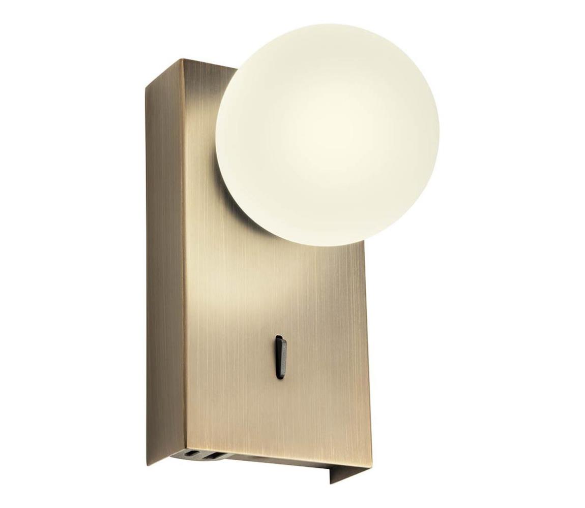 Redo 01-4658 - LED Nástěnné svítidlo NORMA LED/5W/230V CRI 90 USB bronzová 01-4658 Bílá,Bronzová