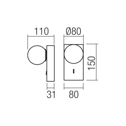 Redo 01-4658 - LED Nástěnné svítidlo NORMA LED/5W/230V CRI 90 USB bílá/bronzová