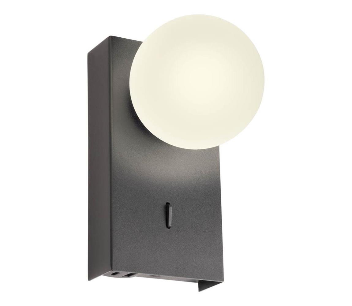 Redo 01-4659 - LED Nástěnné svítidlo NORMA LED/5W/230V CRI 90 USB černá 01-4659 Bílá,Černá