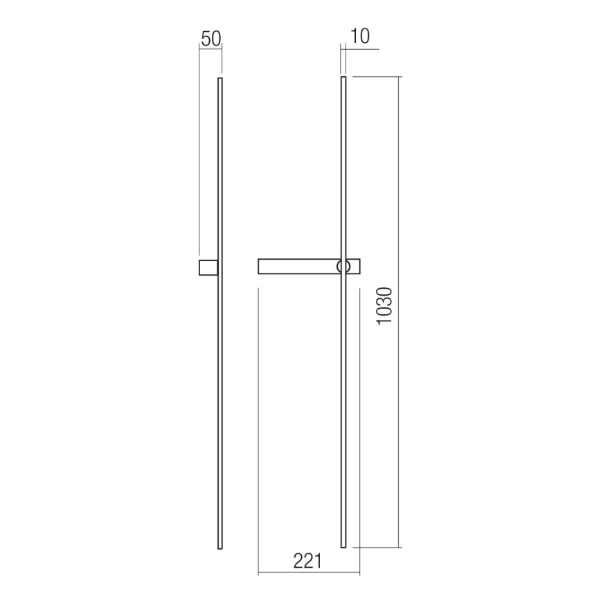 Redo 01-4675 - LED Nástěnné svítidlo TANGENT LED/9W/230V 2700/2850/3000K 73 cm CRI 90 černá