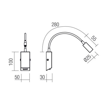 Redo 01-4802 - LED Flexibilní lampička HELLO LED/3W/230V bronzová