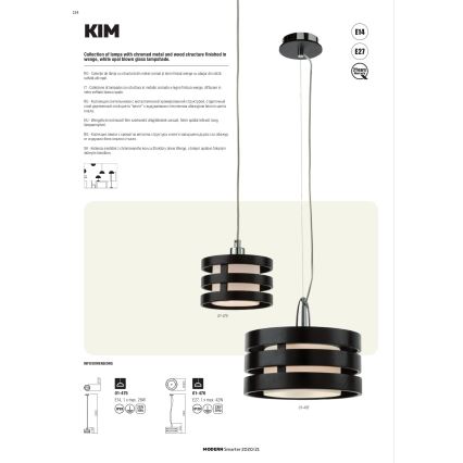 Redo 01-627 - Lustr na tyči KIM 4xE14/28W/230V lesklý chrom/černá