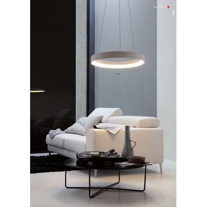 Redo 01-672 - LED Lustr na lanku LOOP LED/48W/230V pr. 60 cm bílá
