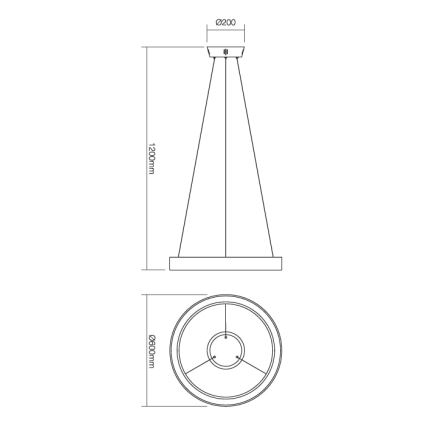 Redo 01-672 - LED Lustr na lanku LOOP LED/48W/230V pr. 60 cm bílá