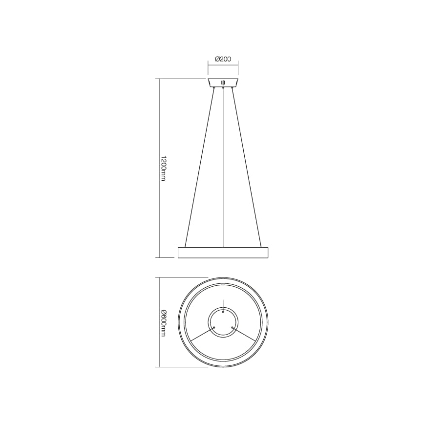 Redo 01-672 - LED Lustr na lanku LOOP LED/48W/230V pr. 60 cm bílá