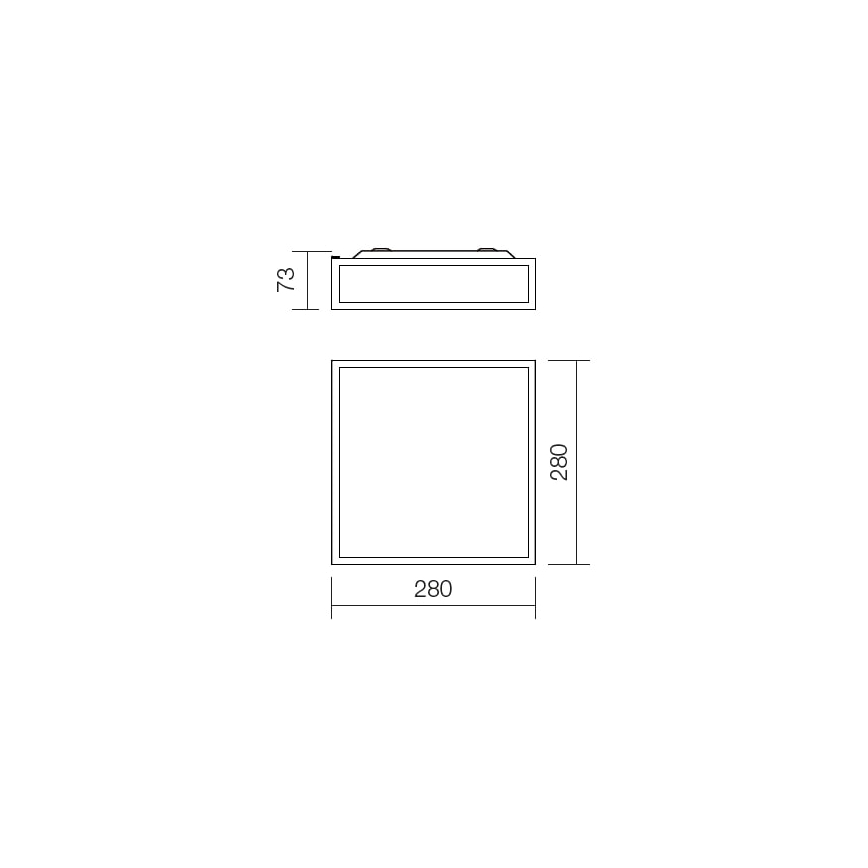Redo 01-705 - Koupelnové stropní svítidlo EGO 2xE27/52W/230V 28x28 cm IP44