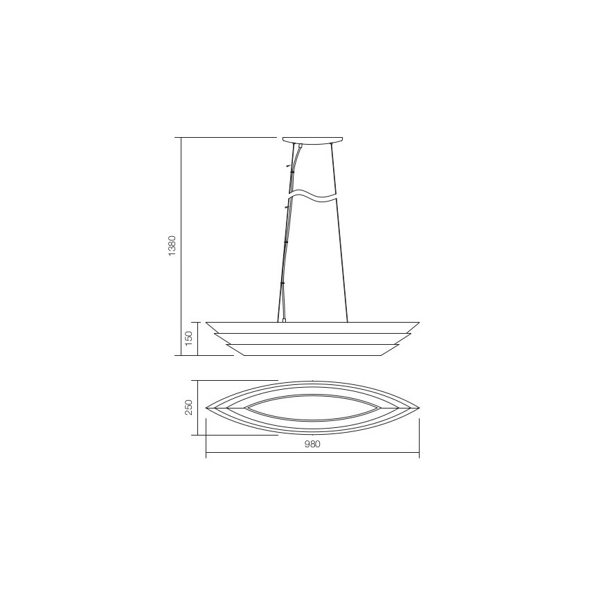 Redo 01-764 - Lustr na lanku CALYPSO 3xE27/23W/230V
