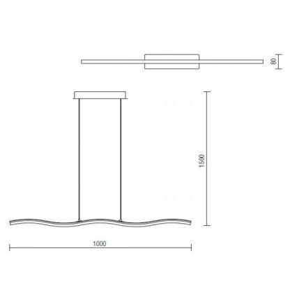 Redo 01-893 - LED Lustr na lanku PULSE LED/23,1W/230V matný chrom