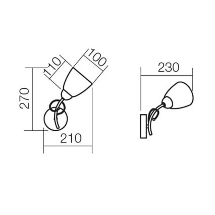 Redo 02-649 - Nástěnná lampa NOELLA 1xE14/28W/230V mosaz