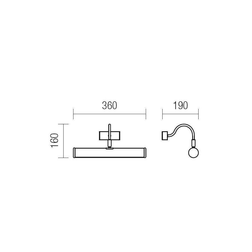 Redo 02-845 - Obrazové svítidlo CAIRO 2xE14/28W/230V 36 cm mosaz