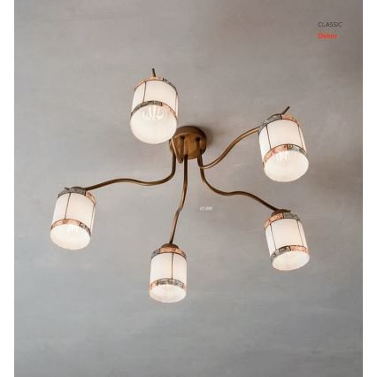 Redo 02-888 - Přisazený lustr DEKOR 5xE27/42W/230V pr. 52,3 cm bronz